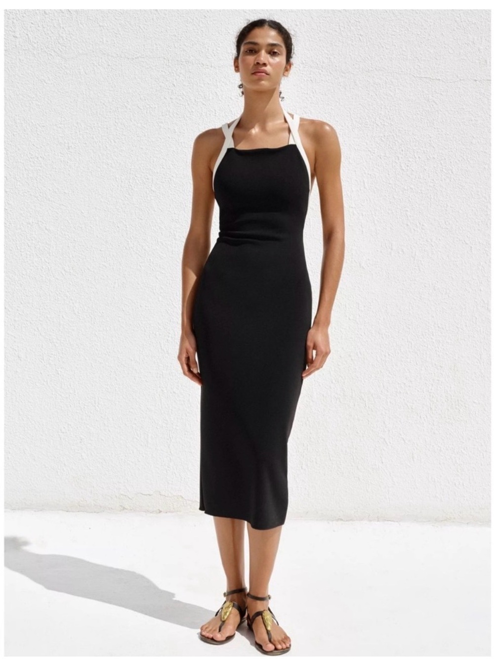 Zara Black Dress with White Strappy Back - Picture 7 of 16